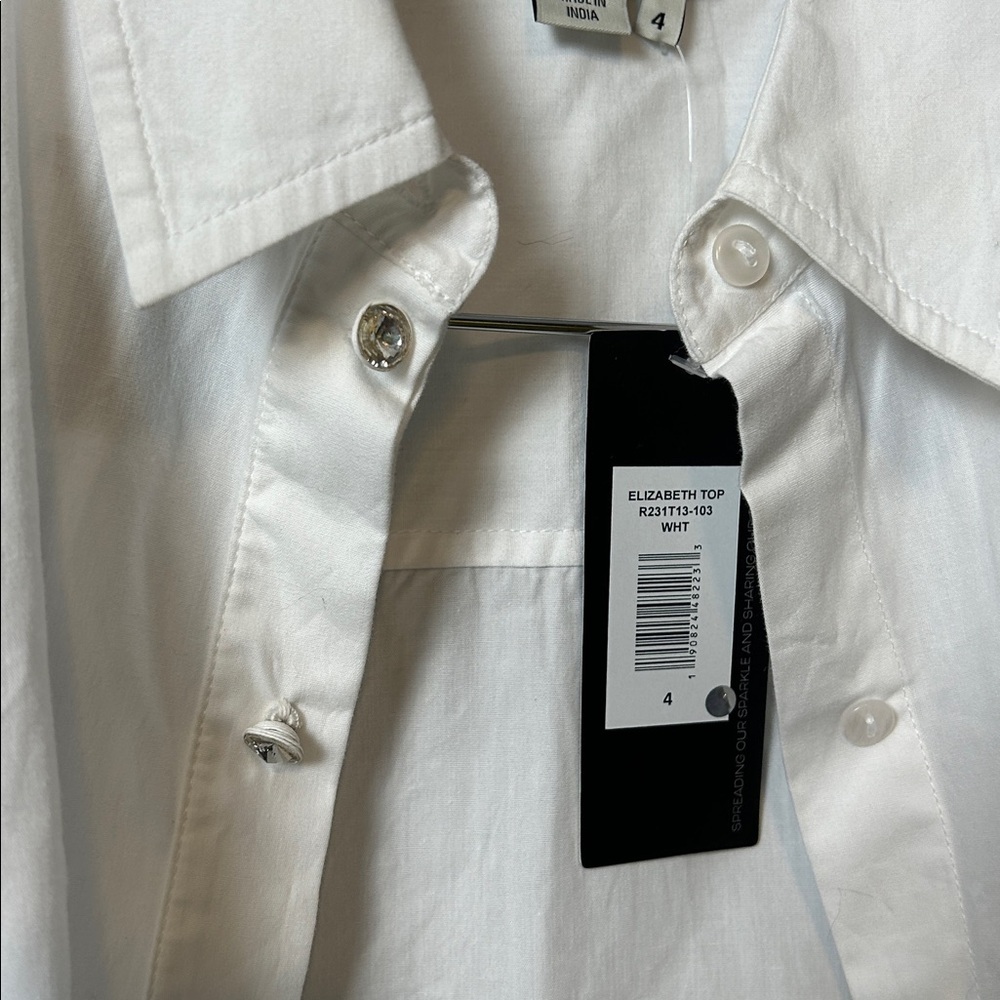 Sachin + Babi Elizabeth Top - White White Shirt Jacket size 4 - Picture 13 of 16